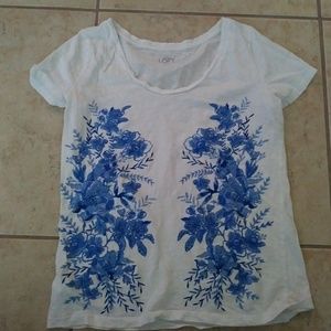 Floral design tee